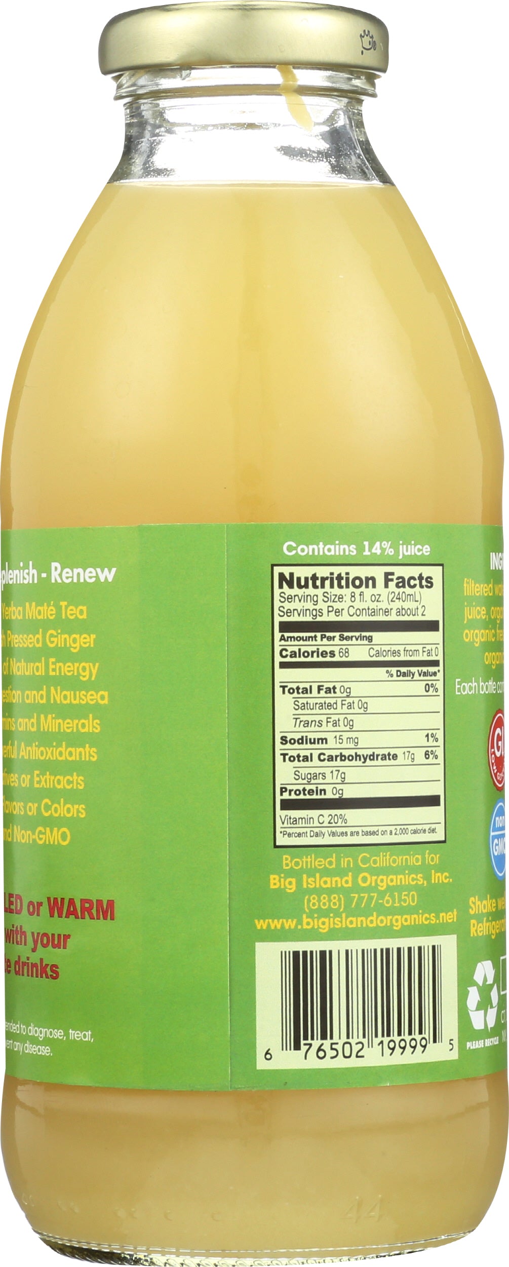 Big Island Organics Gingerade Mate - 16oz